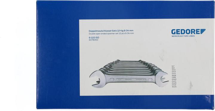 Actual product image Gedore Double open ended spanner set 12th (10 mm, 11 mm, 12 mm, 13 mm, 14 mm, 15 mm, 16 mm, 17 mm, 18 mm, 19 mm, 20 mm, 21 mm, 22 mm, 23 mm, 24 mm, 25 mm, 26 mm, 27 mm, 28 mm, 29 mm, 30 mm, 31 mm, 32 mm, 33 mm, 34 mm, 6 mm, 7 mm, 8 mm, 9 mm)