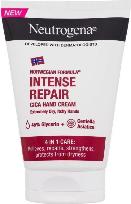 Label énergétique Neutrogena Norwegian Formula Intense Repair Cica Hand Cream Pour apaiser les peaux très sèches et les (50 ml)