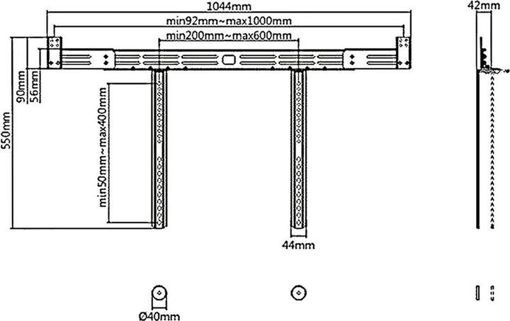 Image du produit Maclean MC-843 - Support d'enceinte VESA pour TV-Soundbar, noir, 10 kg (Mur, 10 kg)