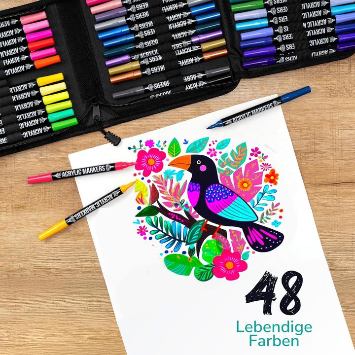 Image du produit Zenacolor Set de stylos acryliques (48 x)