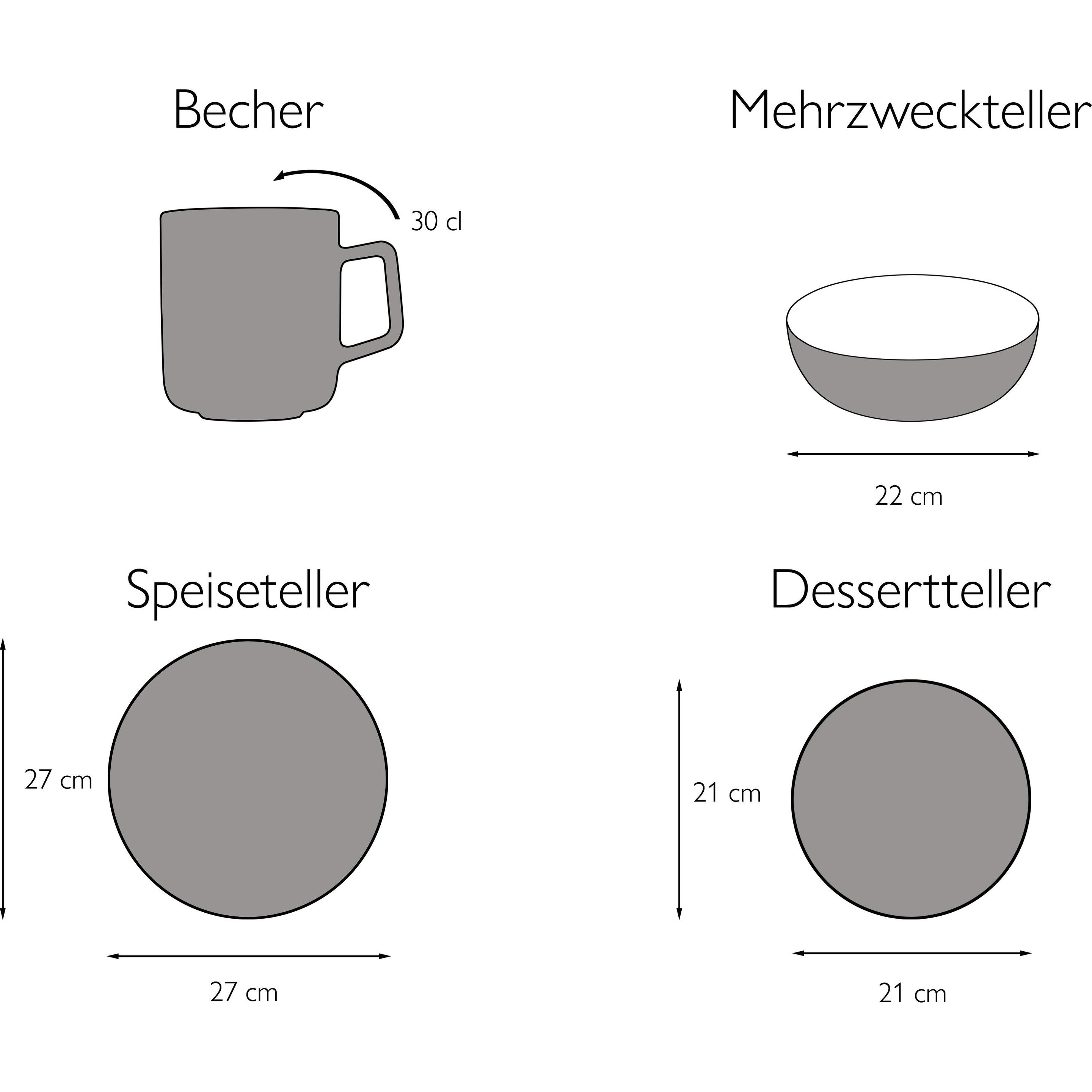 Thumbnail - CreaTable, Geschirrset, Marrakesch (16 Stück)
