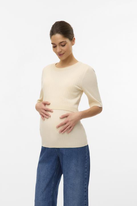 Immagine prodotto Mamalicious Normal geschnitten Rundhals Gerippte Ärmelbündchen Strickoberteil Strickpullover