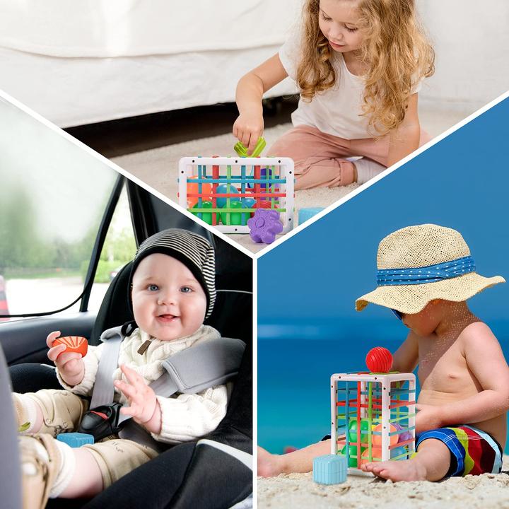 Actual product image Activity Board Shape sorting toy with 12 blocks Baby sensory learning toy