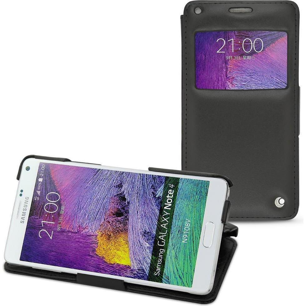 Noreve Lederschutzhülle horizontal (Samsung Galaxy Note 4), Smartphone Hülle, Schwarz