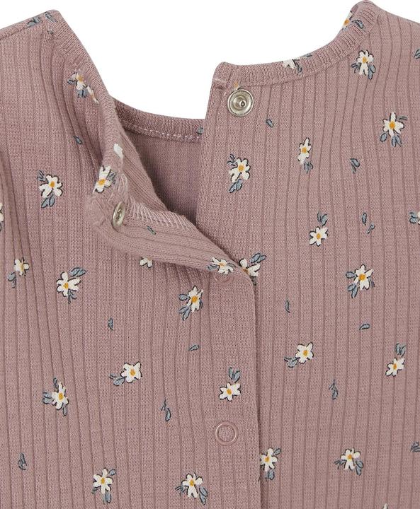 Produktbild Vertbaudet Geripptes Mädchen Baby Shirt mit Volantärmeln, Bio-Baumwolle (62)
