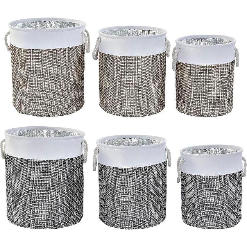 DKD Home Decor, Cesta, Basket set Polyester 40 x 40 x 49 cm (2 Units) (40 cm, 2x)