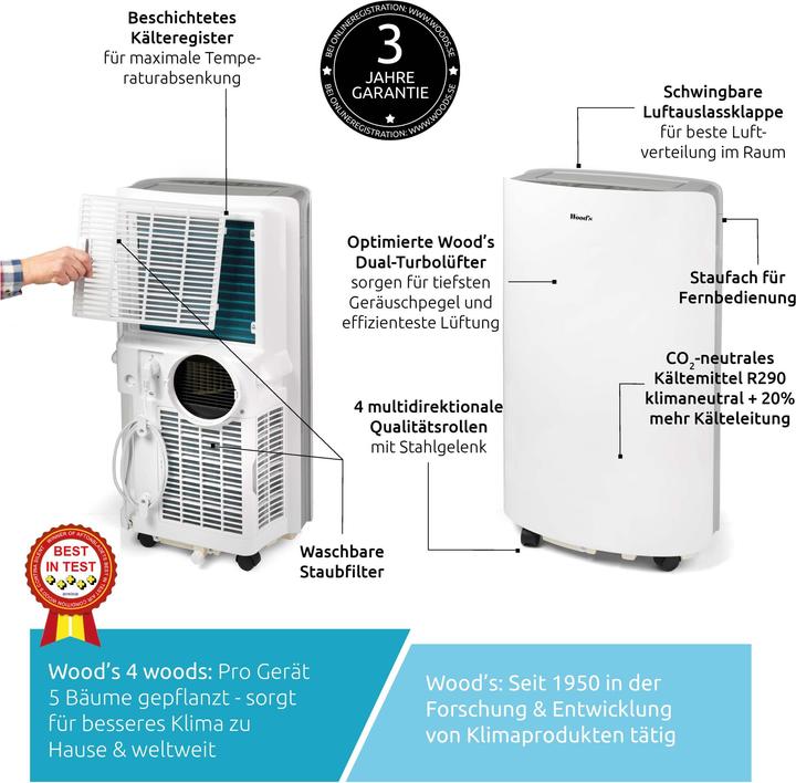 Actual product image Wood's AC Cortina 12K Smart Home (35 m², 12000 BTU/h)