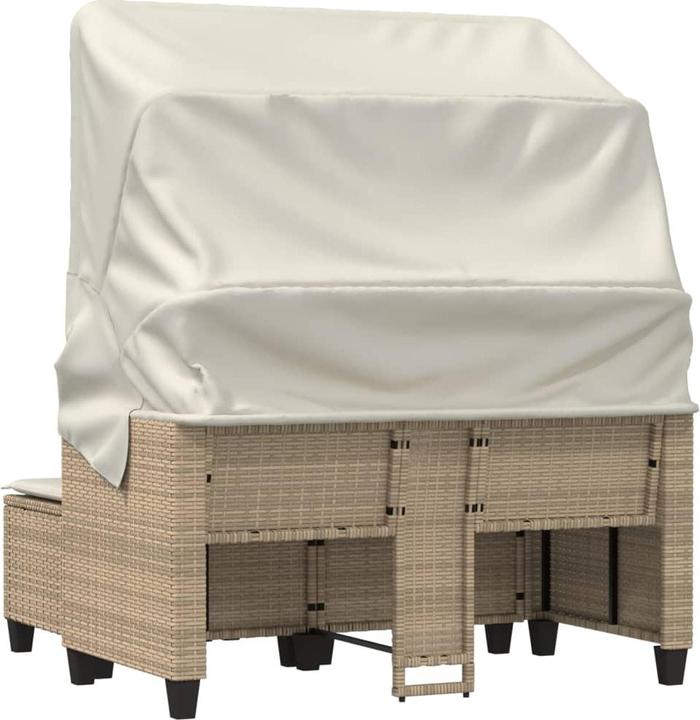 Produktbild VidaXL Gartensofa 2-Sitzer mit Dach und Hockern