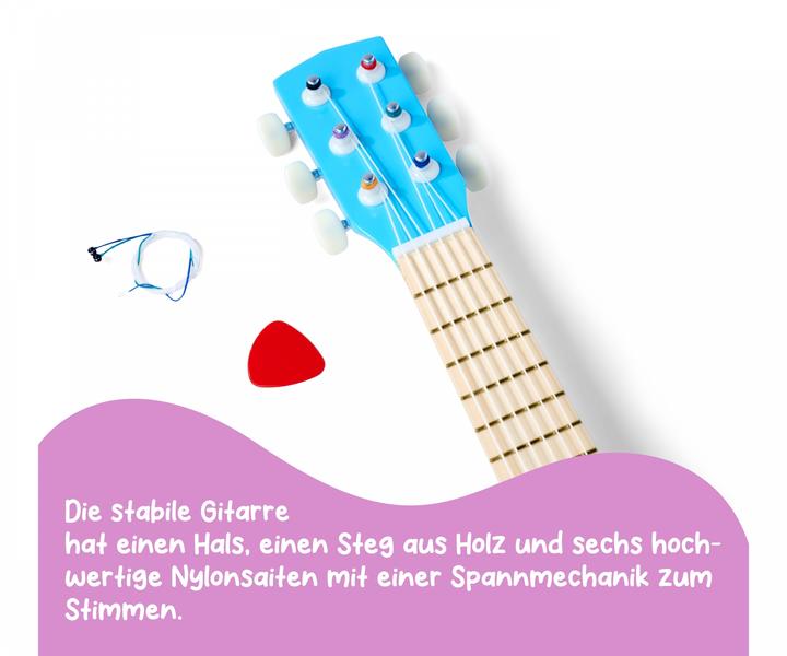 Actual product image Eichhorn Music wooden guitar (German, French, English, Italian)