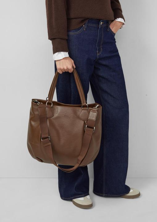 Produktbild s.Oliver Tasche Shopper aus Lederimitat mit Logoprägung und abnehmbarem Schultergurt