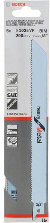Actual product image Bosch Professional Zubehör PRO Metal Demolition S1025VF blade, 1.25 x 19 x 200 mm, 5 pcs.