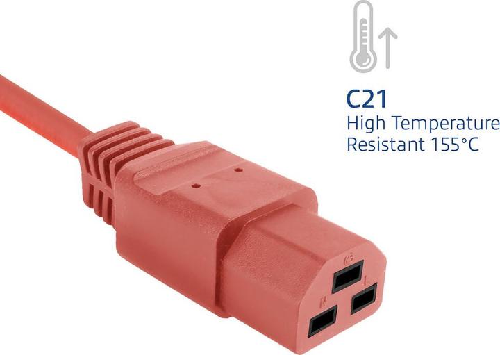 Produktbild Powercord C20 - C21 IEC60320 red 3 m (3 m)