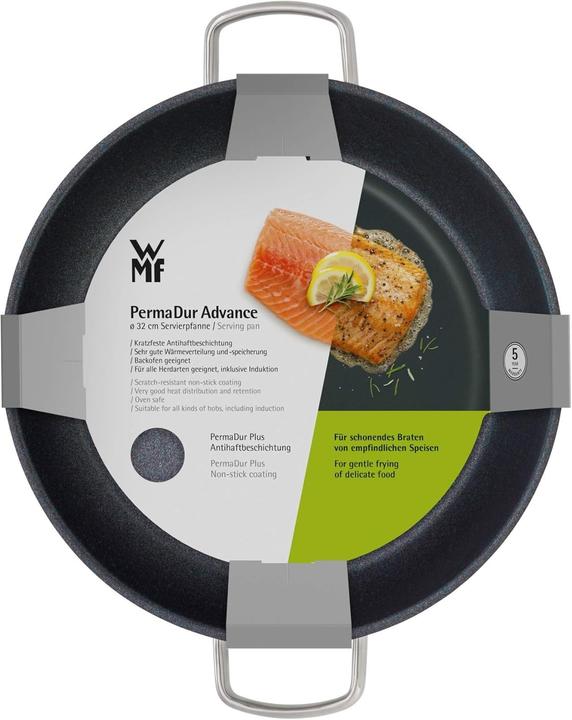 Produktbild WMF Antihaft Pfanne Servierpfanne 32cm Permadur Advance Induktion beschichtet (Bratpfanne, Edelstahl, 32 x 6 cm)