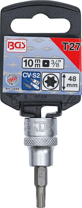 Actual product image BGS Bit Socket 10 mm (3/8") Drive T-Star (for Torx) T27 (Inner square)