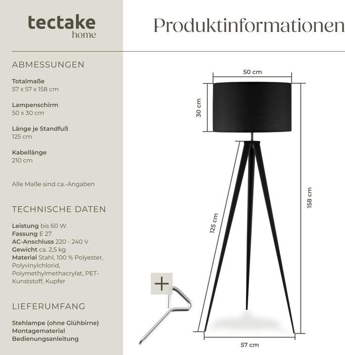 Actual product image tectake Lunaris (E27)