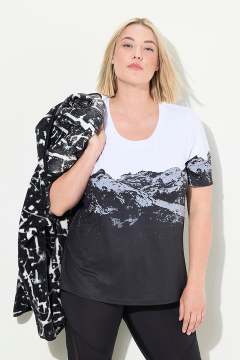 Produktbild Ulla Popken Funktionsshirt, Berge, Rundhals, Halbarm, recycelt (50, 52)