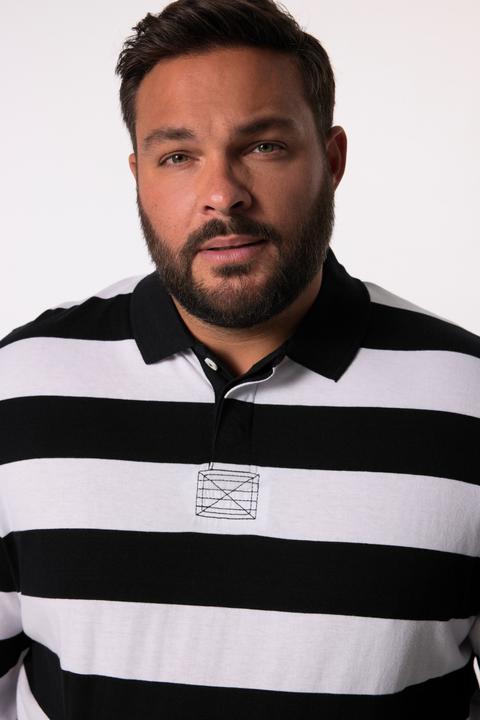 Produktbild Men+ Poloshirt, Langarm, Ringel, Rückendruck (L)