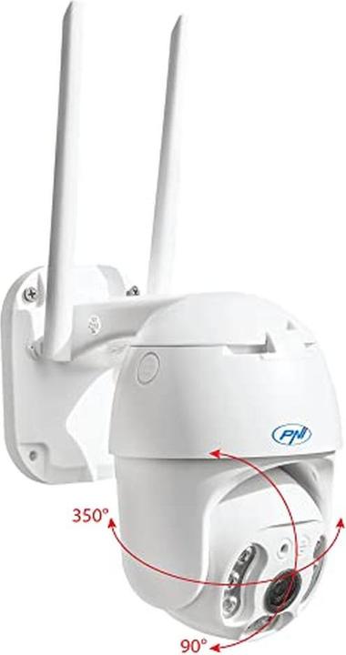 Actual product image PNI IP65 live PTZ video surveillance camera 5 MP, GSM 4G, micro SD card slot, motion detection (2720 x 1976 Pixels)
