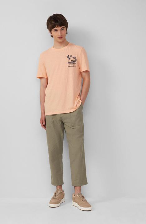 Produktbild S.Oliver T-Shirt Baumwoll-T-Shirt mit Frontprint und Flammgarnstruktur (L)