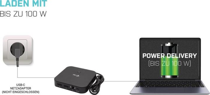 Produktbild i-tec Dual Display - Ohne Netzteil (USB-C, 3 Ports)