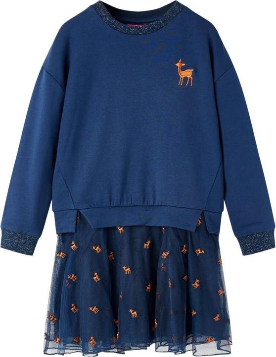 Immagine prodotto vidaXL Abito da bambino con maniche lunghe blu navy 104,Materiale: 95 (104)