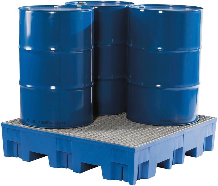 Produktbild asecos PE-Auffangwanne für 200-l-Fässer, Tragfähigkeit 950 kg/m²