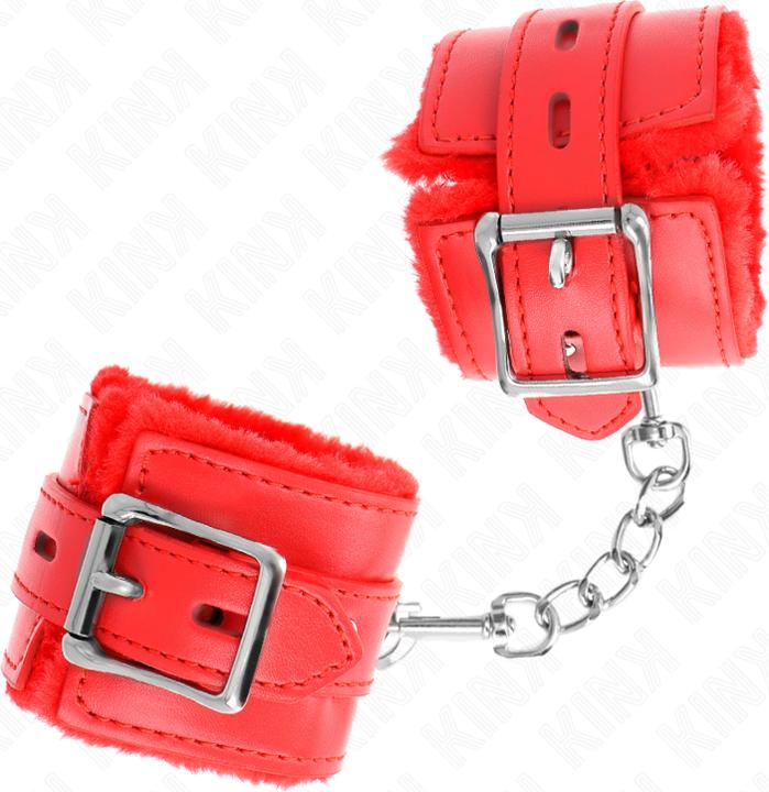 Productafbeelding Kink Bontgevoerde Polscups Met Vierkante Bladeren, Rood En Rood Katoen, Verstelbaar