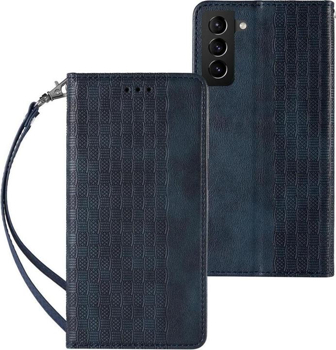 Image du produit Hurtel Étui à sangle magnétique pour Samsung Galaxy S22 Ultra Pouch Wallet + Mini Lanyard Pendentif bleu (Samsung Galaxy S22 Ultra)