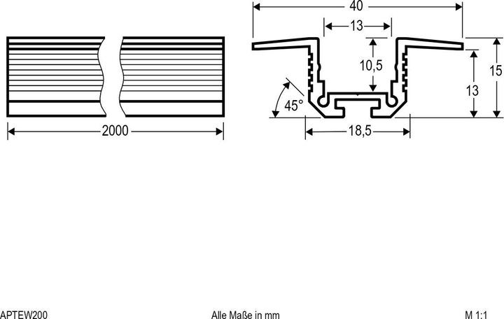 Produktbild EVN Aluminiumprofil 2m