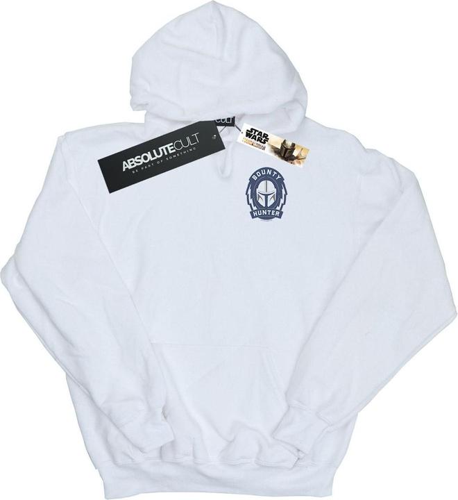 Immagine prodotto Star Wars The Mandalorian Bounty Hunter Badge Breast Print Felpa con Cappuccio Uomo (XL)