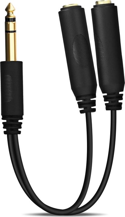 Image du produit Avizar Adaptateur/diviseur jack 6,35 mm / double jack 6,35 mm femelle (éclats)