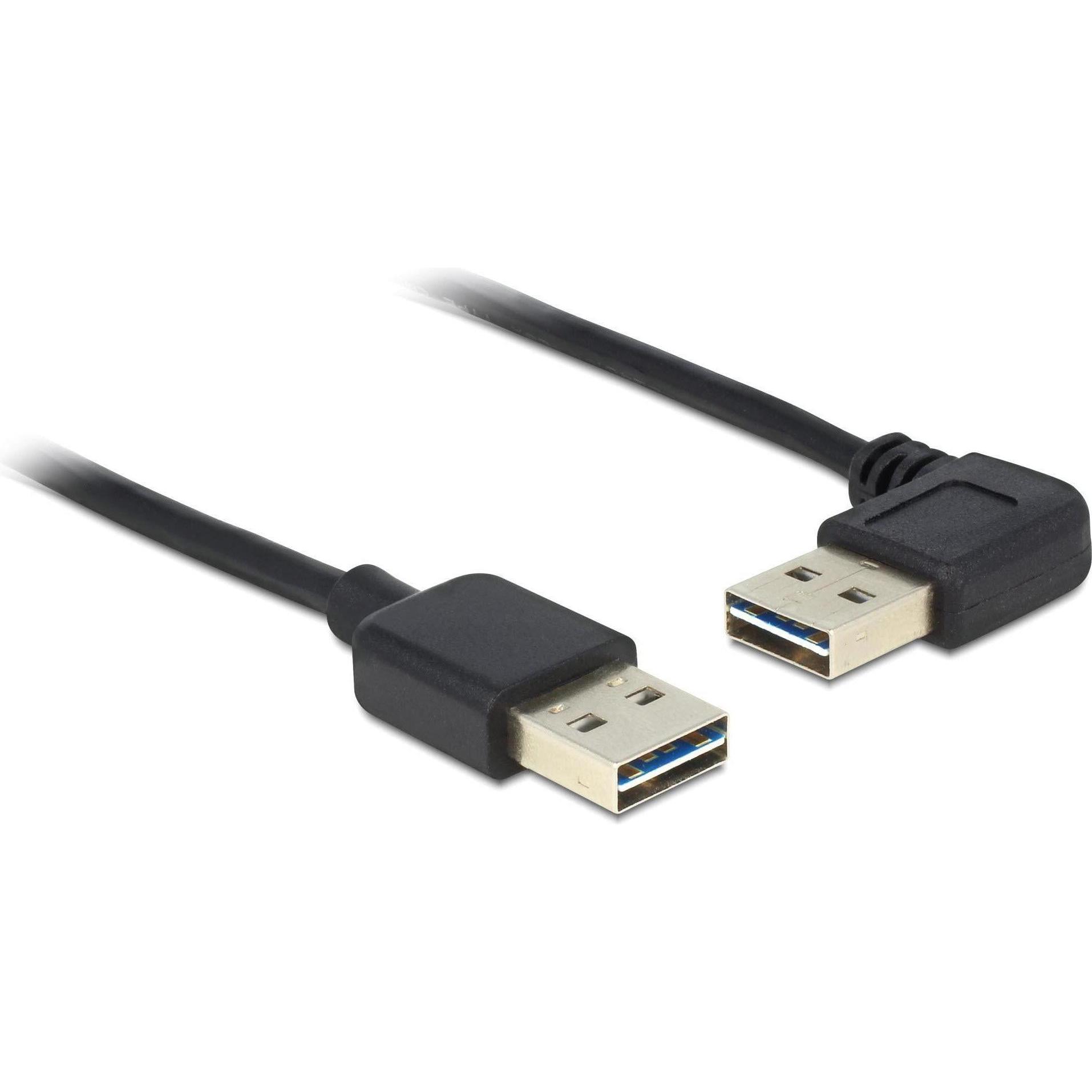Delock USB2.0-Kabel Easy A-A: 0.5m, schwarz (0.50 m, USB 2.0), USB Kabel