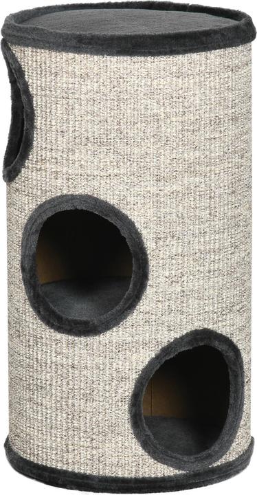 PawHut Scratching bin with 3 caves (70 cm, Grey)