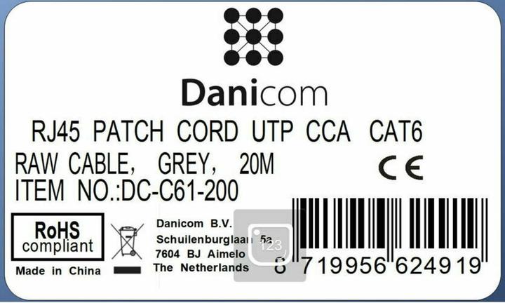 Produktbild Dsit CAT 6 Netzwerkkabel U/UTP (CAT6, 20 m)