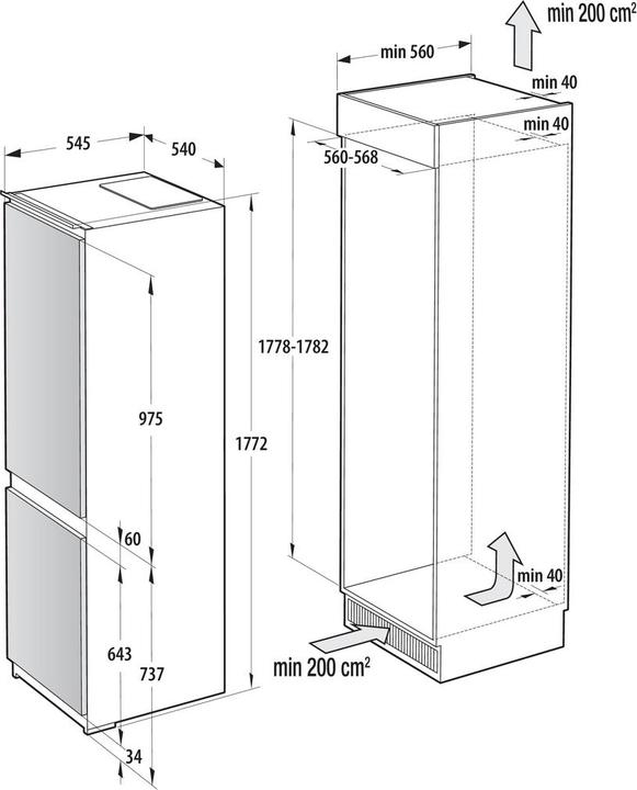 Produktbild LG Hisense NoFrost Dual 252 L augstums 178 cm - Iebuvejams ledusskapis (252 l)