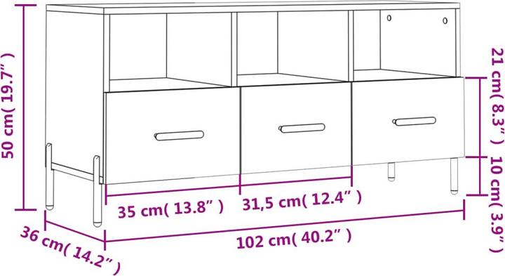 Immagine prodotto vidaXL Conner (102 x 36 x 50 cm)