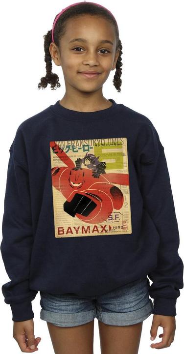 Produktbild Disney Big Hero 6 Baymax Flying Baymax Newspaper Sweatshirt Mädchen (116)
