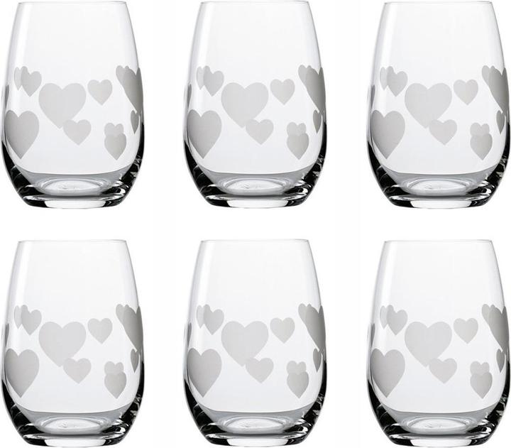 Produktbild Stölzle Becherglas mit Herzen (satiniert), Set 6 Stk. (0.34 l, 6 x)
