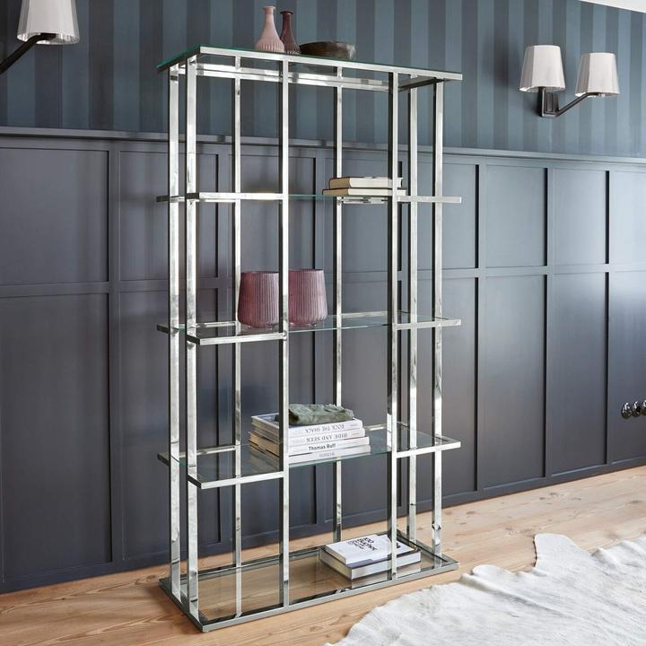 Produktbild Loberon Regal Dacre silber (100 x 40 x 180 cm)