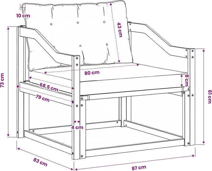 Produktbild vidaXL Outdoor-Sofa