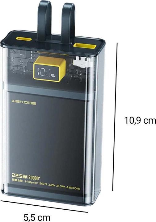 Actual product image Wekome Power bank (20000 mAh, 22.50 W)