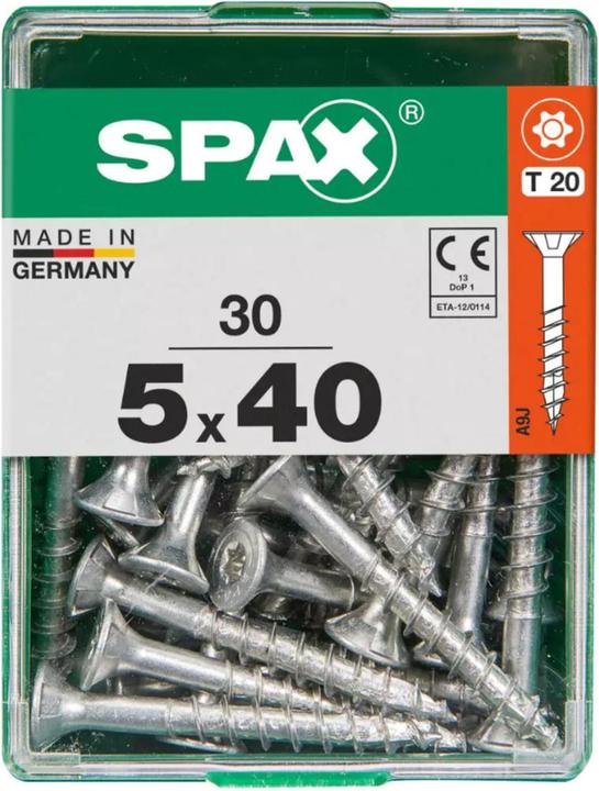 Produktbild Spax DIY Universal Senkkopf T-STAR plus TGW WIROX A9J 5x40 M 30 St. (30 Schrauben pro Stück)