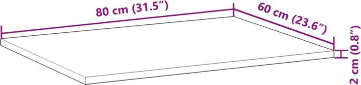 Produktbild VidaXL Schreibtischplatte Unbehandelt Akazie (80 x 60 x 2 cm)