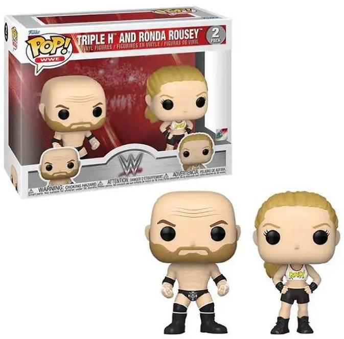 Immagine prodotto Funko WWE confezione 2 statuette POP! in vinile Rousey/Triple H 9 cm