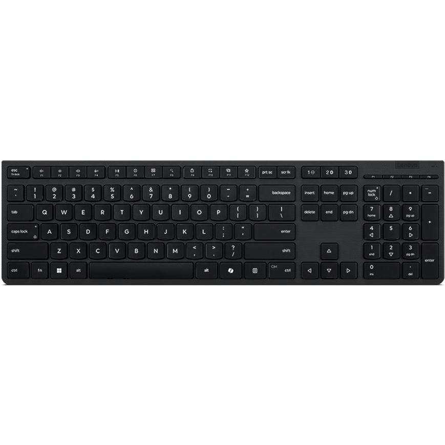 Lenovo Professional Wireless Rechargeable Keyboard-German (DE, Kabellos), Tastatur, Grau