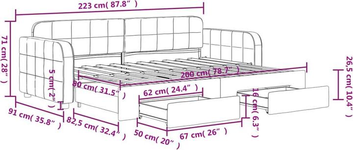 Actual product image vidaXL ausziehbares Tagesbett
