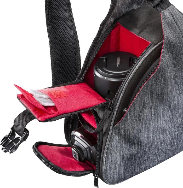 Actual product image mantona Camera Bag Triangle Grey (Camera shoulder bag, 17.76 l)