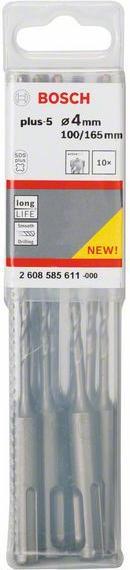 Produktbild Bosch Professional Zubehör Hammerbohrer SDS plus-5, 4 x 100 x 165 mm, 10er-Pack (4 mm)