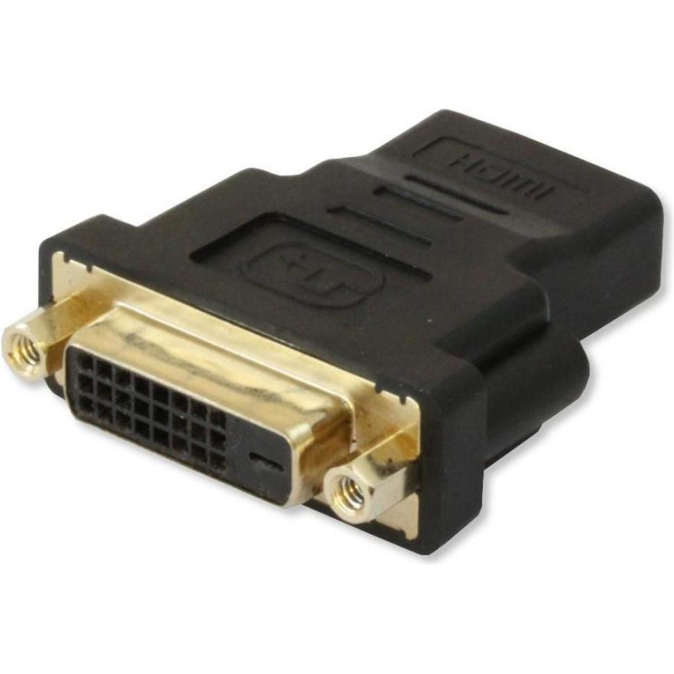 Techly HDMI Buchse auf DVI-D 24+1 dual link Buchse (DVI, 4.02 cm), Data + Video Adapter, Schwarz
