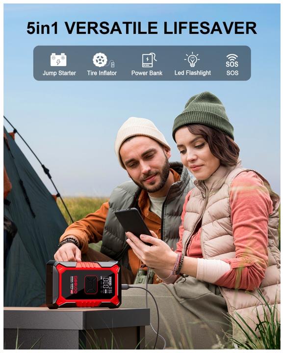 Immagine prodotto Gooloo A3 Jump-Starter/Kompressor 12 V, 3000A (3000 A)